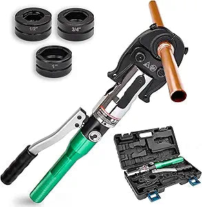 Copper Tube Fitting Crimping Tool Copper Pipe Crimper Press with 1/2" 3/4" and 1" Jaw for ProPress Copper Fitting
