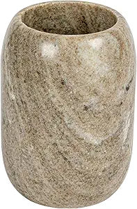 Creative Co-Op Modern Marble Bottle Holder, White Crock, Natural