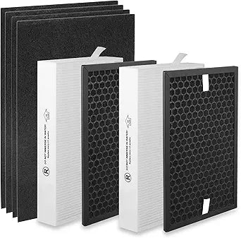 HPA5200B True HEPA Replacement Filter Compatible with HPA 5200 5220 5250 3200 Air Purifiers, 2 R HEPA, 2 S Carbon and 4 A Pre-Filters, Part # HRF-R HRFSC1 HRF-ARVP200 HRF-A200