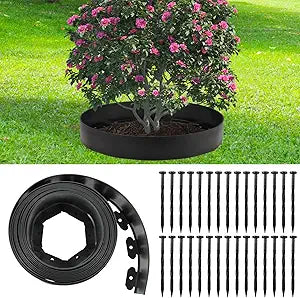 30 Ft Planting Grow Rings with 30 PCS Spikes Plant Rings for Outdoor Plants Planting Ring for Separate Rock and Maintain Moisture (30)