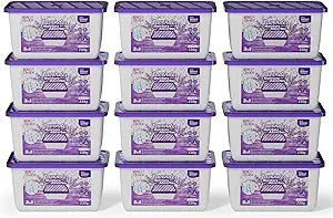 W&E Choice Moisture Absorber, Lavender Scented Dehumidifier for Home, Portable Humidity Absorber Boxes for Your Bathroom, Closet & Car, Bulk Humidity Pack for Home 12 Pack