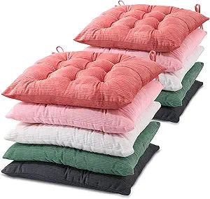 Geetery 10 Pcs Corduroy Chair Cushion with Ties Soft Square Floor Pillows Bulk Seating Cushions, 15.7'' Large Thick Meditation Sitting Mat for Yoga Tatami Classroom Nursery(Colorful)