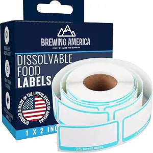 Dissolvable Food Labels for Food Containers - 250qty Made in USA - 1x2 Inches - Wash-Off Labels for Meal Prep, Pantry, Freezer and Mason Jars  No Scrubbing, No Residue - Teal