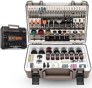 Katerk 420PCS Rotary Tool Accessories Kit Universal Drill Bit Tool Set Fits Dremel Rotary Tool 1/8" Shanks for Easy Cutting, Sanding, Polishing, Carving, Grinding, Sharpening, Drilling, Engraving