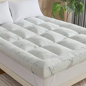 WhatsBedding 5 Inch Memory Foam Mattress Topper Full Size for Back Pain, Cooling Breathable Bamboo Viscose Air Layer, Soft and Thick Supportive Mattress Topper, 4 Stable Anchor Elastic Straps