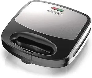 BLACK+DECKER 3-in-1 Waffle Iron, WM2000SD, Grill and Sandwich Press, Non-Stick Removable Plates, Space Saving Compact Design
