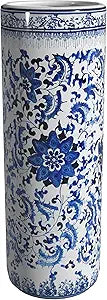 Red Lantern 24" Floral Blue & White Porcelain Umbrella Stand