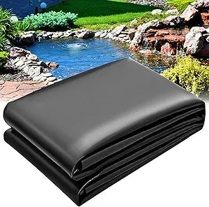 Pond Liner 15 x 20 FT, HDPE Pond Liners for Outdoor, Flexible & Durable Easy Cutting Pond Liners for Garden Fountain, Koi Fish Ponds, Waterfall