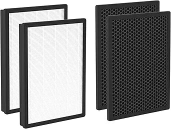 Nispira AP-B102 True HEPA Carbon Replacement Filter Compatible Alexapure Breeze Air Purifier 3049, 2 Packs