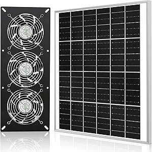 Fanspex Solar 3 Fan Kit, Waterproofed Solar Powered Fans for Outdoor Chicken Coop, Greenhouse & Shed Intake or Exhaust Air