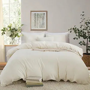 Oli Anderson King Duvet Cover, Cotton Linen Blend, 3 Pieces, Natural Linen | Soft Breathable, Home Bedding Set, Comforter Cover, Zipper Closure, 8 Corner Ties, All-Season Comfort