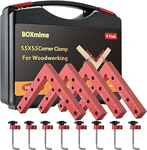 90 Degree Clamp Aluminum Alloy Corner Clamps for Woodworking,5.5" x 5.5"Carpenter Right Angle Clamping Square Tools for Box,Shelves,Picture frames,Drawers Cabinets Position (4 PACK)