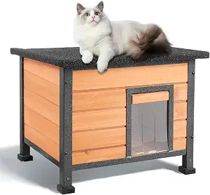 Outdoor Cat HouseOutdoor Cat House Weatherproof, Openable Asphalt Roofscat House for Cats, Dog, Small to Medium Pets, Large Wooden Cat Houses