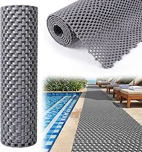 Pool Mat Floor Deck 3 x 10 ft Heavy Duty Drainage Non Slip Pool Flooring Mats PVC Splash Matting Mesh Doormat Roll Commercial Anti Slip Floor Mats for Outdoor Patio Shower Bathroom Bars