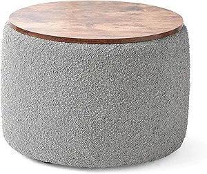 DormCo 2East - Storage Table Ottoman - Gray/White