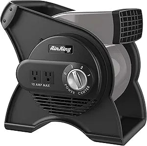 Air King Commercial Grade Pivoting Utility Fan, for Cooling, Ventilating, Exhausting and Drying at Home, Job Site, Work Shop, Construction, 3 Speeds, 11.25", Black, 9550