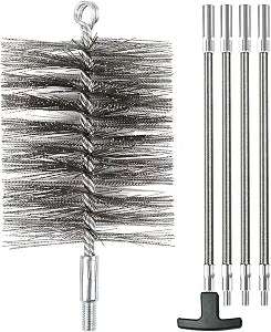 Tent Wood Burning Stove Pipe Cleaning Brush with Stainless Steel Bristles