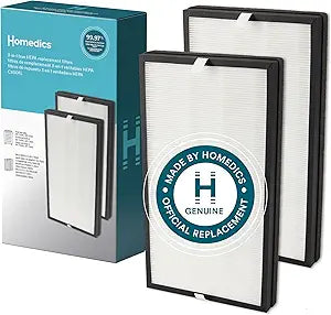 Homedics True HEPA Replacement Filter, Compatible with Homedics Air Purifier AP-C500, AP-C550, Dust Remover, Air Cleaner, Activated Carbon Filters, Remove Pet Odors, Household Odors, Airborne Allergen