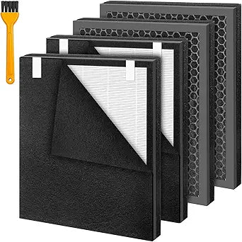 4 Pcs PP02 Replacement Filters Compatible with oneisall PP02 Pet Air Purifier, H13 Air Filter with Activated Carbon, 3-Stage High-Efficiency Filtration