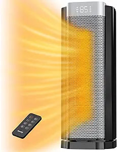 AEOCKY 3rd-Gen Space Heater with AI Thermostat, 1500W PTC Electric Heaters for Indoor Use With Remote, 70┬░ Oscillation, Utmost Silence, Safe Portable for Office, Bedroom, Room, Home