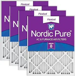 Nordic Pure 20x30x1 Pleated MERV 8 Air Filters 4 Pack