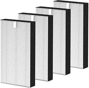 4 Pack F1 Air Filter Replacement Compatible with 3M Filtrete Air Puri-fier Models FAP-T02WA-G1 FAP-T02-F1 FAP-C01-F1 FAP-C01BA-G1 FAP-ST02W and FAP-ST02N, Ture HEPA F1 Filter for Air Puri-fier