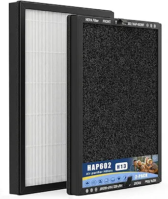 HAP602 Replacement Filter Compatible with ECOSELF HAP602 HAP602WF Air Cleaner Purifier, 3-in-1 High-Efficiency Activated Carbon Air Filter (4, H13)