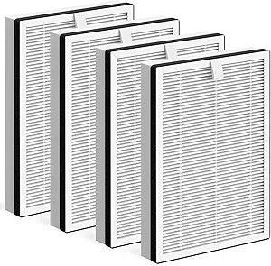 4 Pcs/ 2 Sets Replacement Filter for NuWave OxyPure Portable Air Cleaner Purifier 47401 47402 47404 for Large Room up to 1361 Sq Ft with Double-Sided Air Intake, Part # H5P3