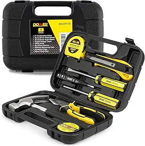 DOWELL Tool Kit, Hand Tool Set with Hammer, 9 Piece
