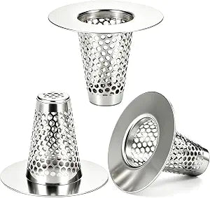 Bathroom Sink Drain Strainers for 1.1"-1.25" Depth Than 1.6" Drain Hole Catcher for Bathroom Sink,Laundry, Utility, RV Sink.Small Conical Bathroom Sink Strainer Basket