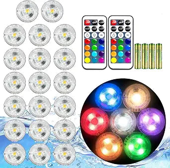 HL Mini Submersible LED Lights with Remote,Small Underwater Tea Light