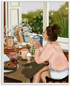 Cozy Breakfast Floral Kitchen Charm, 16 x 20 Inch Framed Gicle Print
