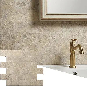 2026 New Upgrade Peel and Stick Backsplash Tile, Peel and Stick 11.34" X 11.57" Wall Tile for Kitchen, Bathroom, Fireplace, Laundry (Beige Ecru, 20 Packs)
