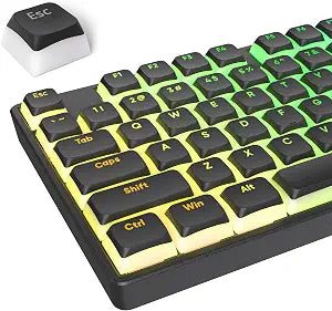 surmen Pudding Keycaps Double Shot PBT Keycaps XDA Profile Translucent Layer Replacement for Full Size, TKL, 75%, 60% Layouts(Black)