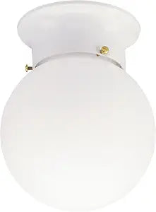 Westinghouse 6660700 Interior Ceiling Fixture 60 Watts, White Finish with Glass Globe