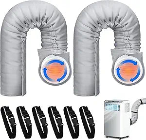 Air Conditioner Hose Cover Wrap, Portable AC Hose Insulation Sleeve Fits for 5" & 5.9" Diameter Exhaust Hose, Insulated Hoses Duct Vent Cover with 3 Adjustable Straps, 59" L x 21" W, 2 Pack