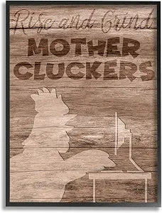 Chicken Typography Farmhouse, 16 x 20 Inch Framed Gicle Print