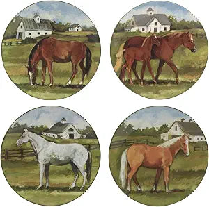 Certified International York Stables 10.5" Dinner Plates, Set of 4