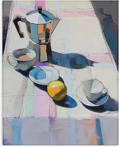 Morning Espresso Still Life, 24 x 30 Inch Canvas Wall Art