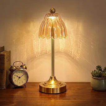 Cordless Glass Table Lamp,5200mAh Battery Operated Rechargeable Touch Lamp