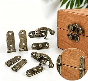 10 Sets Bronze Right Latch Hook Hasp & Hinges Kit with Matching Screws