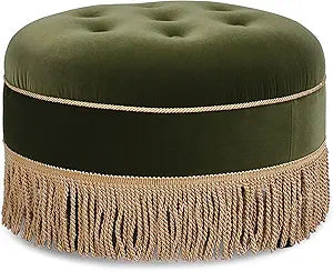 Jennifer Taylor Home Yolanda 24" Round Upholstered Accent Ottoman, Medium