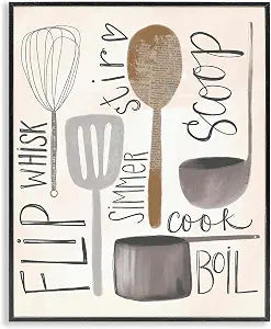 Kitchen Phrases Utensil, 16 x 20 Inch Framed Gicle Print