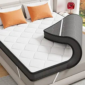 ELEMUSE 3 Inch King Memory Foam Mattress Topper, High Density Gel Foam Bed Toppers with Cooling Pillowtop for Back Pain Relief, Medium Firm Mattress Pad for Comfort Body Support