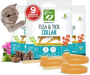 Only Natural Pet EasyDefense Non-Toxic Flea & Tick Cat Collar. Single Collar Protects for 3 Months(Pack of 3)