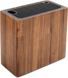 RedCall Acacia Wood Knife Storage Block - Universal Large Knife Block for Countertop, Wooden Knife Holder Organizer with Scissors & Sharpening Rod Slots - Kitchen Knife Block Storage for 15 Knives