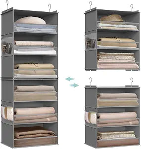 SONGMICS Widended Hanging Closet Organizer and Storage, 6-Tier, Separable