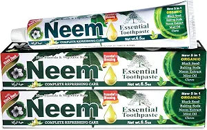 NEEM Essential Toothpaste - 6.53 oz Pack of 2 | Fluoride Free Formula