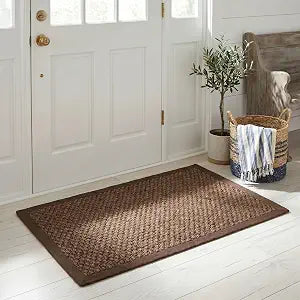 SAFAVIEH Area Rug 2x3 - Natural Fiber Collection - Chocolate, Sisal, Woven Design with Border (NF525D)