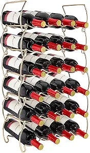 Sorbus 6-Tier Stackable Wine Rack - Classic Style Wine Racks for Bottles - Perfect for Bar, Wine Cellar, Basement, Cabinet, Pantry, etc - Hold 24 Bottles, Metal (Copper)